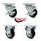 Service Caster 3 Inch Black Polyurethane Swivel Top Plate Caster Set with 2 Brakes 2 Rigid SCC SCC-20S314-PPUB-BLK-TLB-2-R314-2 - alternate 4
